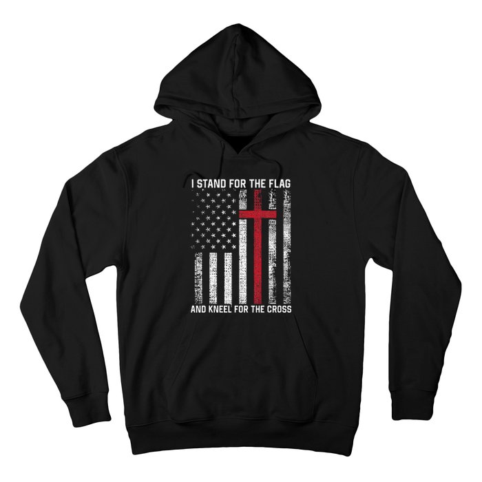 I Stand for the Flag and Kneel for the Cross USA Christian Hoodie