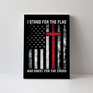 I Stand for the Flag and Kneel for the Cross USA Christian Canvas