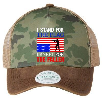 I Stand For The Flag I Kneel For The Fallen Memorial Day Gift Legacy Tie Dye Trucker Hat