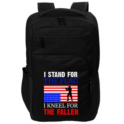 I Stand For The Flag I Kneel For The Fallen Memorial Day Gift Impact Tech Backpack