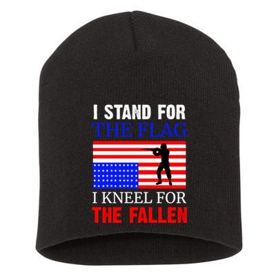 I Stand For The Flag I Kneel For The Fallen Memorial Day Gift Short Acrylic Beanie
