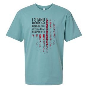 I Stand For This Flag Because Our Heroes Rest Beneath Her Sueded Cloud Jersey T-Shirt