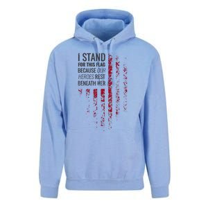 I Stand For This Flag Because Our Heroes Rest Beneath Her Unisex Surf Hoodie