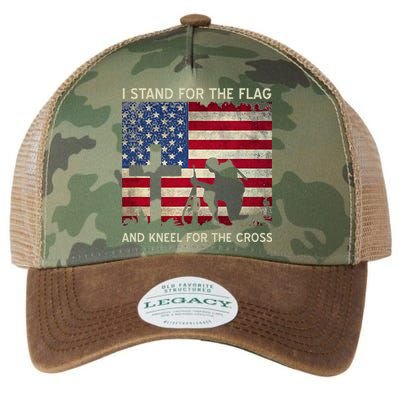 I Stand For The Flag And Kneel For The Cross Gift Legacy Tie Dye Trucker Hat