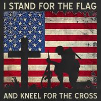 I Stand For The Flag And Kneel For The Cross Gift Garment-Dyed Fleece Hoodie
