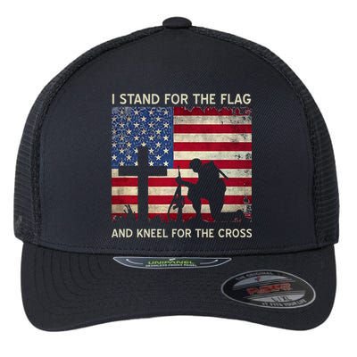 I Stand For The Flag And Kneel For The Cross Gift Flexfit Unipanel Trucker Cap