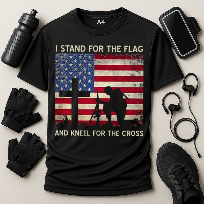 I Stand For The Flag And Kneel For The Cross Gift Performance Shirt