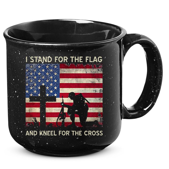 I Stand For The Flag And Kneel For The Cross Gift 15oz Campfire Ceramic Mug