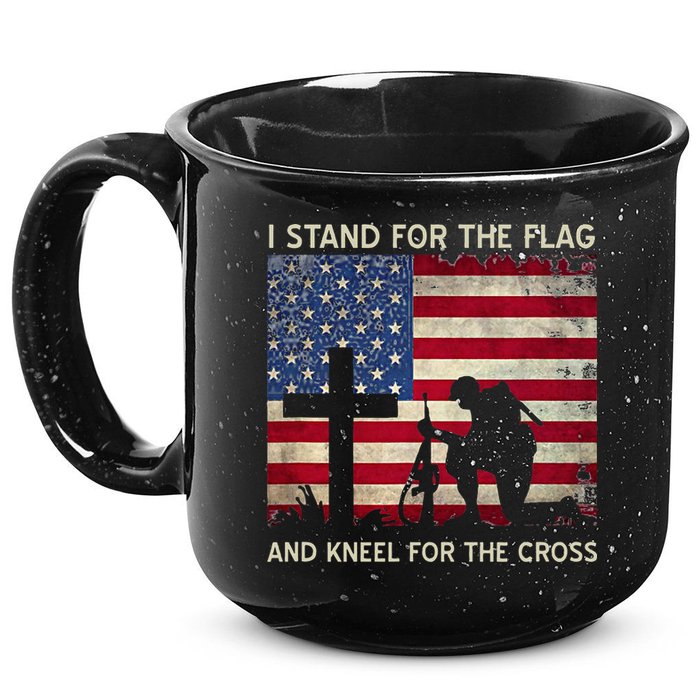 I Stand For The Flag And Kneel For The Cross Gift 15oz Campfire Ceramic Mug