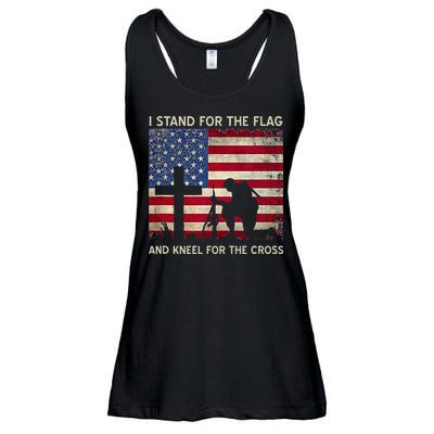I Stand For The Flag And Kneel For The Cross Gift Ladies Essential Flowy Tank