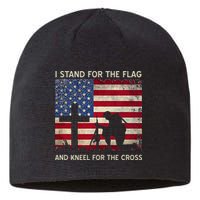 I Stand For The Flag And Kneel For The Cross Gift Sustainable Beanie