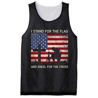 I Stand For The Flag And Kneel For The Cross Gift Mesh Reversible Basketball Jersey Tank