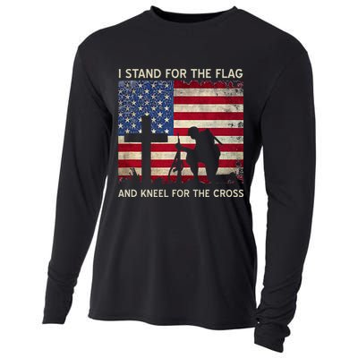 I Stand For The Flag And Kneel For The Cross Gift Cooling Performance Long Sleeve Crew