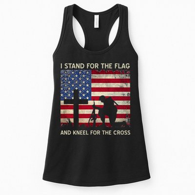 I Stand For The Flag And Kneel For The Cross Gift Womens Tank Top