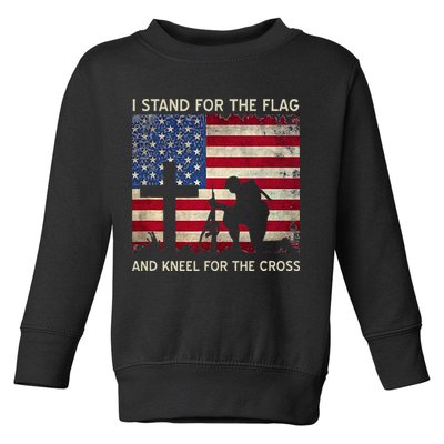 I Stand For The Flag And Kneel For The Cross Gift Toddler Sweatshirt