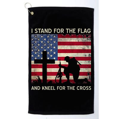 I Stand For The Flag And Kneel For The Cross Gift Golf Towel