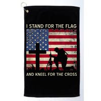 I Stand For The Flag And Kneel For The Cross Gift Golf Towel