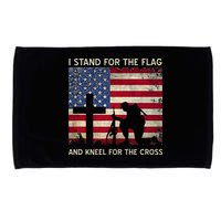 I Stand For The Flag And Kneel For The Cross Gift Microfiber Hand Towel