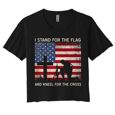 I Stand For The Flag And Kneel For The Cross Gift Crop Top