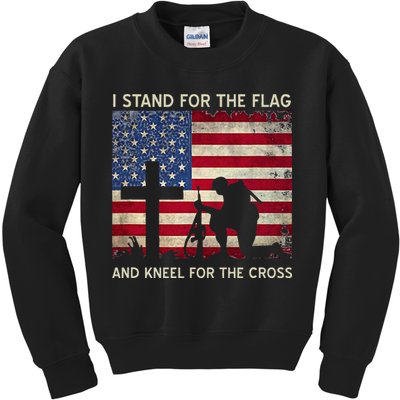 I Stand For The Flag And Kneel For The Cross Gift Kids Sweatshirt