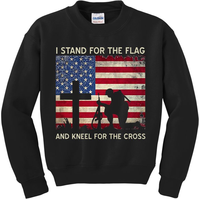 I Stand For The Flag And Kneel For The Cross Gift Kids Sweatshirt