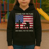 I Stand For The Flag And Kneel For The Cross Gift Kids Hoodie
