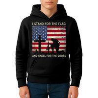 I Stand For The Flag And Kneel For The Cross Gift Kids Hoodie