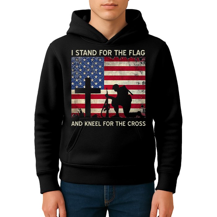 I Stand For The Flag And Kneel For The Cross Gift Kids Hoodie