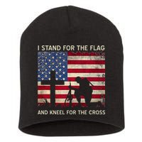 I Stand For The Flag And Kneel For The Cross Gift Short Acrylic Beanie