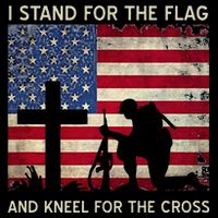 I Stand For The Flag And Kneel For The Cross Gift Short Acrylic Beanie