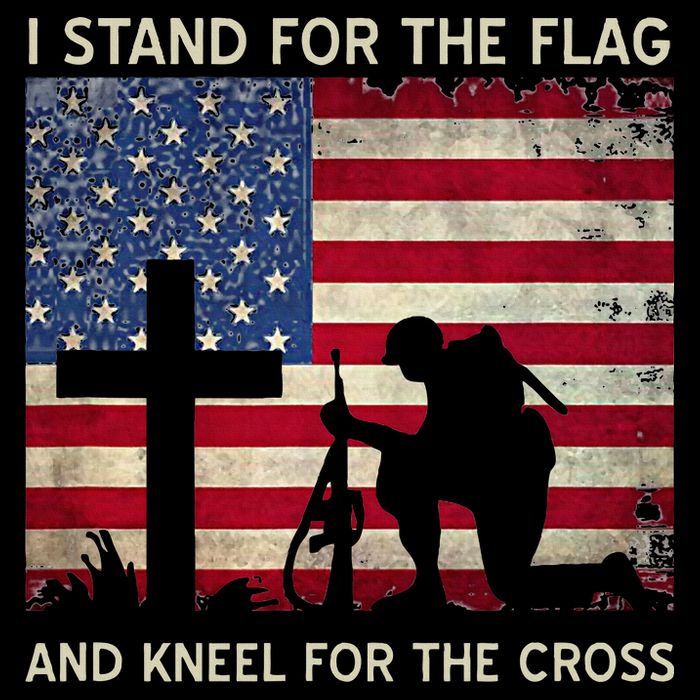 I Stand For The Flag And Kneel For The Cross Gift Short Acrylic Beanie