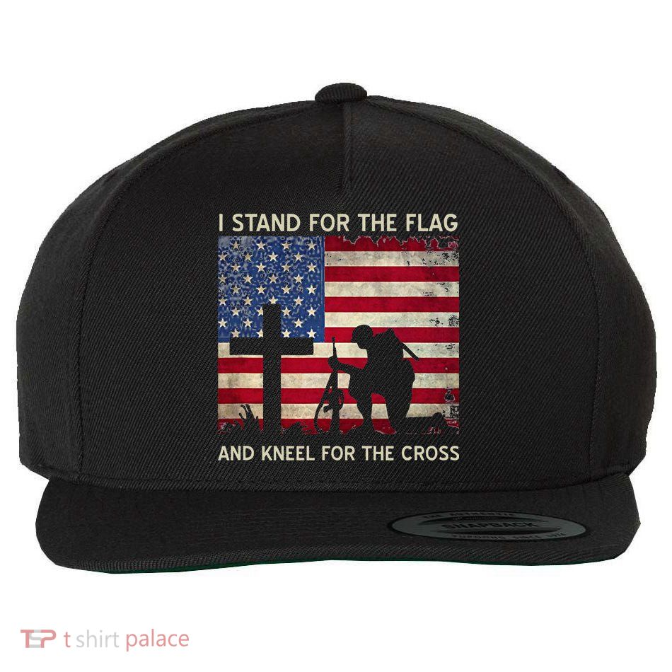 I Stand For The Flag And Kneel For The Cross Gift Wool Snapback Cap