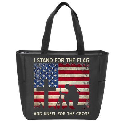 I Stand For The Flag And Kneel For The Cross Gift Zip Tote Bag