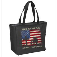I Stand For The Flag And Kneel For The Cross Gift Zip Tote Bag