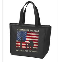 I Stand For The Flag And Kneel For The Cross Gift Zip Tote Bag