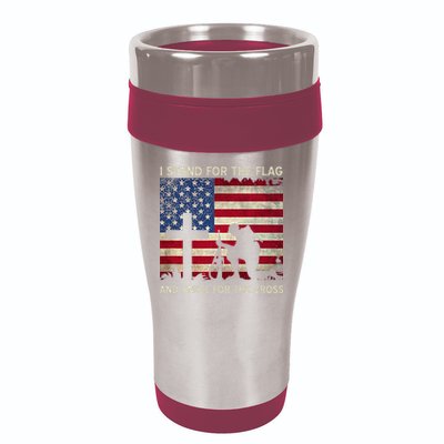 I Stand For The Flag And Kneel For The Cross Gift 16oz Travel Tumbler
