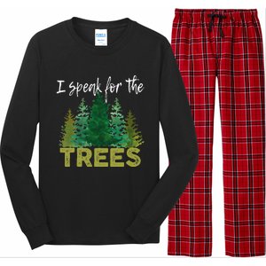 I Speak For The Trees Earth Day Stop Global Warming Long Sleeve Pajama Set