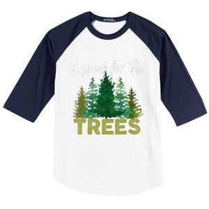 I Speak For The Trees Earth Day Stop Global Warming Baseball Sleeve Shirt