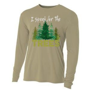 I Speak For The Trees Earth Day Stop Global Warming Cooling Performance Long Sleeve Crew