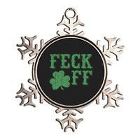 Irish Shamrock Feck Off Shamrock St. Patrick's Day Metallic Star Ornament