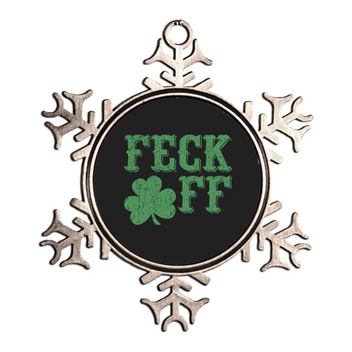 Irish Shamrock Feck Off Shamrock St. Patrick's Day Metallic Star Ornament