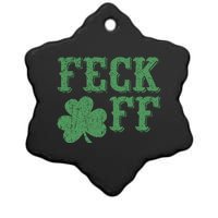 Irish Shamrock Feck Off Shamrock St. Patrick's Day Ceramic Star Ornament