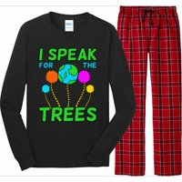 I Speak For Trees Planet Save Earth Day Graphic Long Sleeve Pajama Set