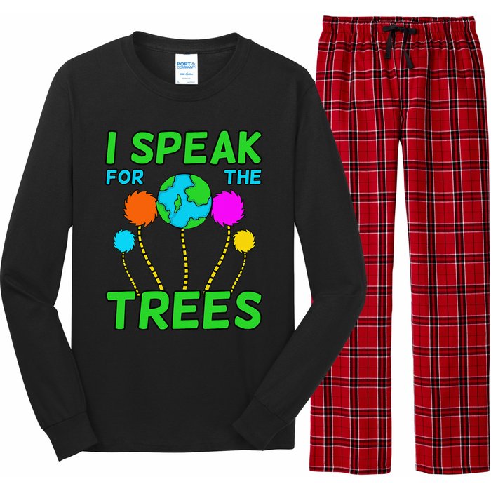 I Speak For Trees Planet Save Earth Day Graphic Long Sleeve Pajama Set