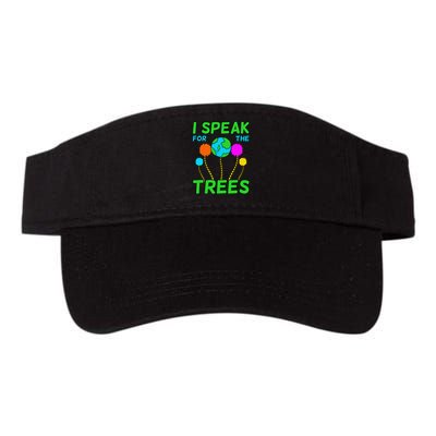 I Speak For Trees Planet Save Earth Day Graphic Valucap Bio-Washed Visor