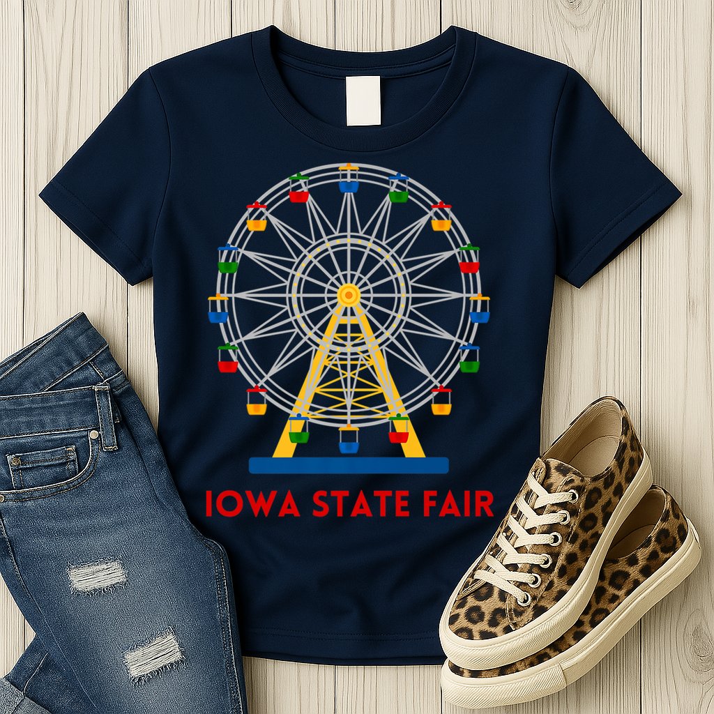 Iowa State Fair Ferris Wheel County Fair Premium Womens T-Shirt