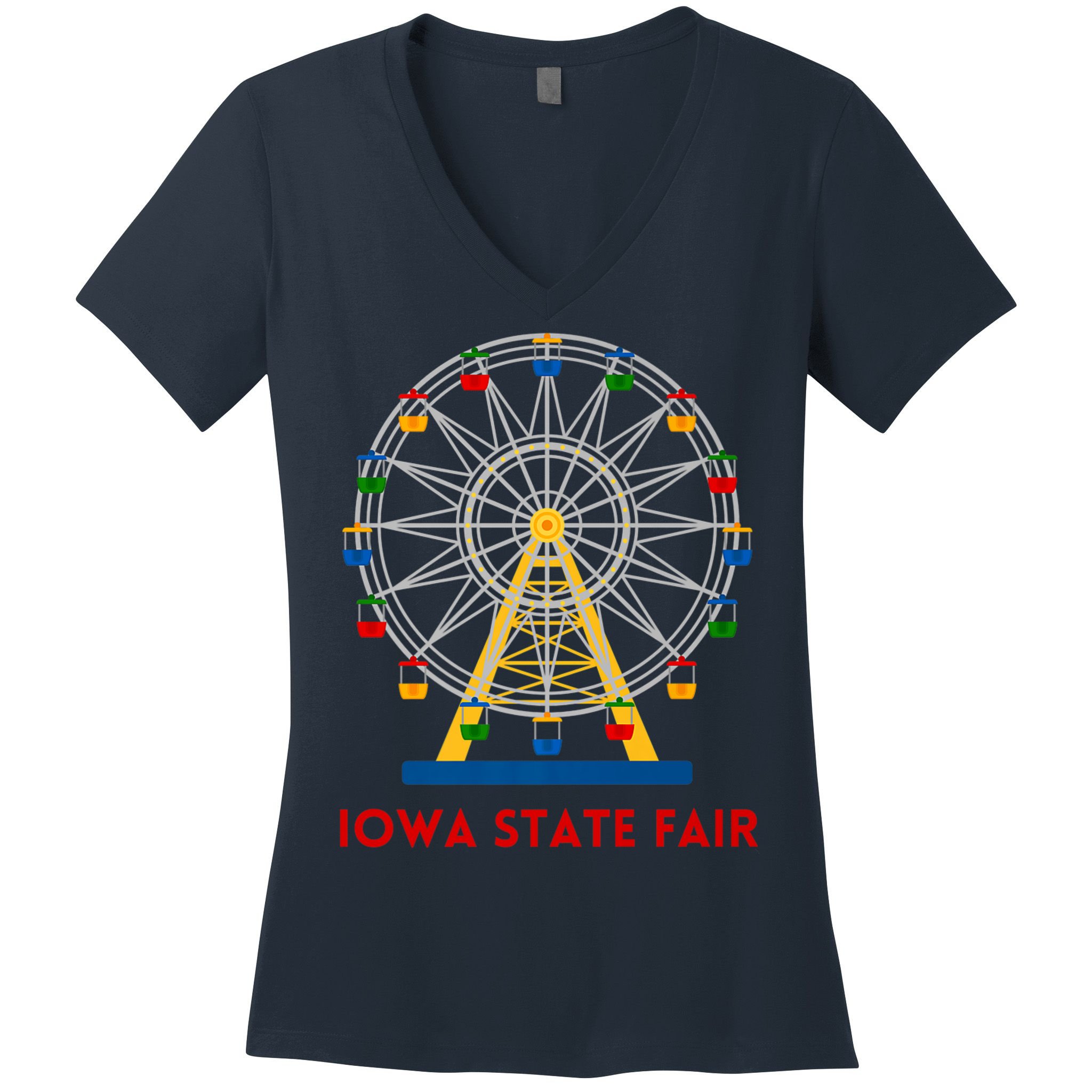 Iowa State Fair Ferris Wheel County Fair Premium Women's V-Neck T-Shirt