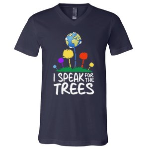 I Speak For Trees Earth Day Save Earth Inspiration Hippie V-Neck T-Shirt