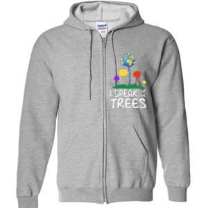 I Speak For Trees Earth Day Save Earth Inspiration Hippie Full Zip Hoodie