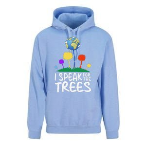 I Speak For Trees Earth Day Save Earth Inspiration Hippie Unisex Surf Hoodie